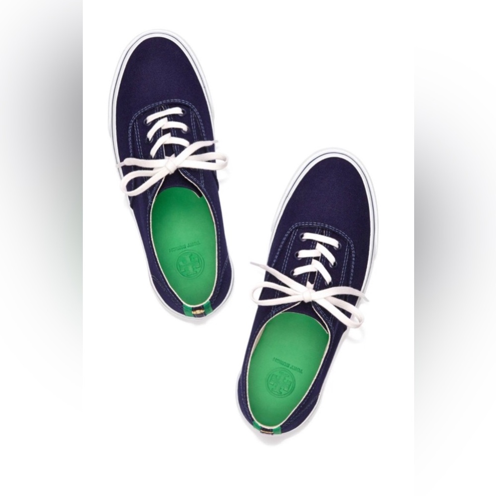 Tory Burch Murray Sneaker Size 10.5 Canvas Lace Up Sneakers